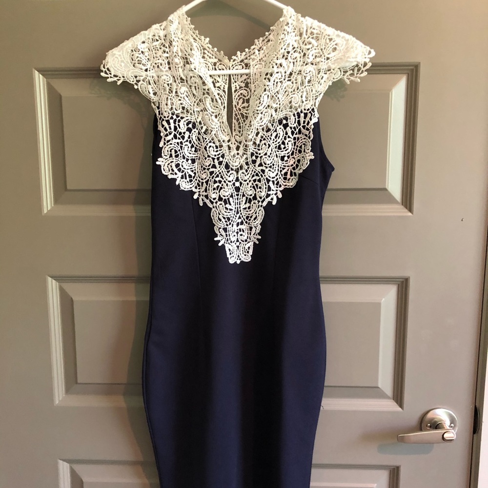 Blue and White Dress